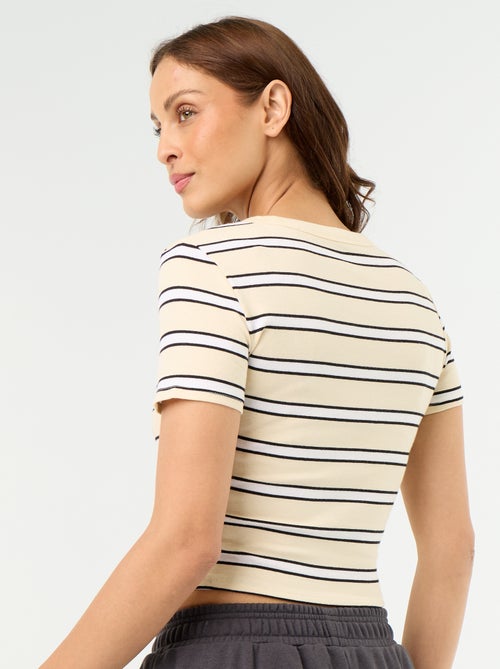 T-shirt met print en korte mouwen met motief - Kiabi