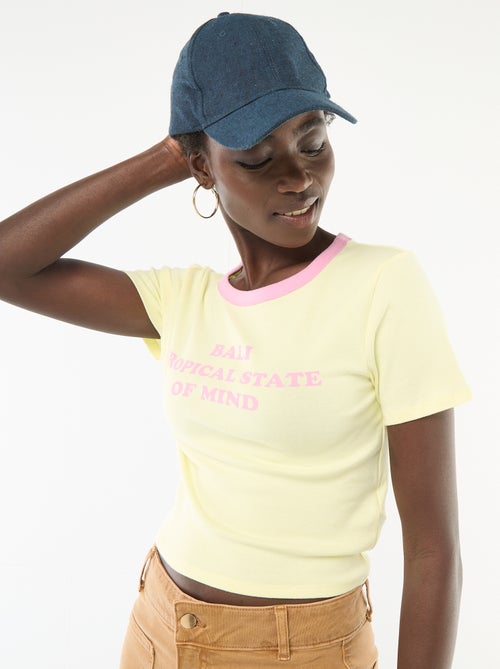 T-shirt met print en korte mouwen met motief - Kiabi