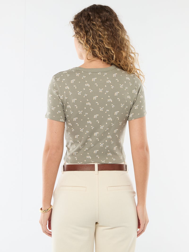 T-shirt met print en korte mouwen met motief Groen - Kiabi