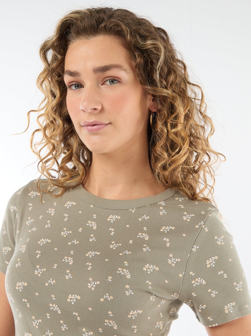 T-shirt met print en korte mouwen met motief Groen - Kiabi