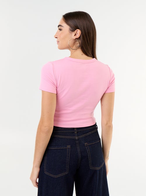 T-shirt met print en korte mouwen met motief - Kiabi