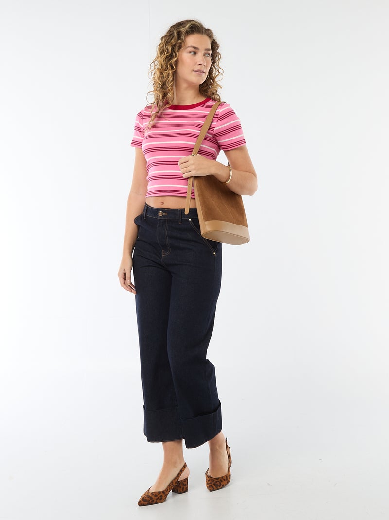 T-shirt met print en korte mouwen met motief Rose - Kiabi