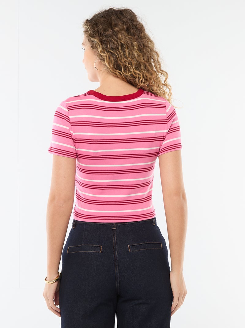 T-shirt met print en korte mouwen met motief Rose - Kiabi