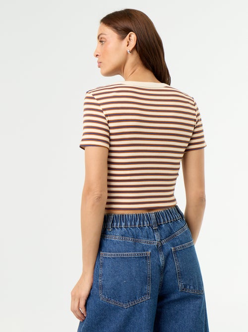 T-shirt met print en korte mouwen met motief - Kiabi
