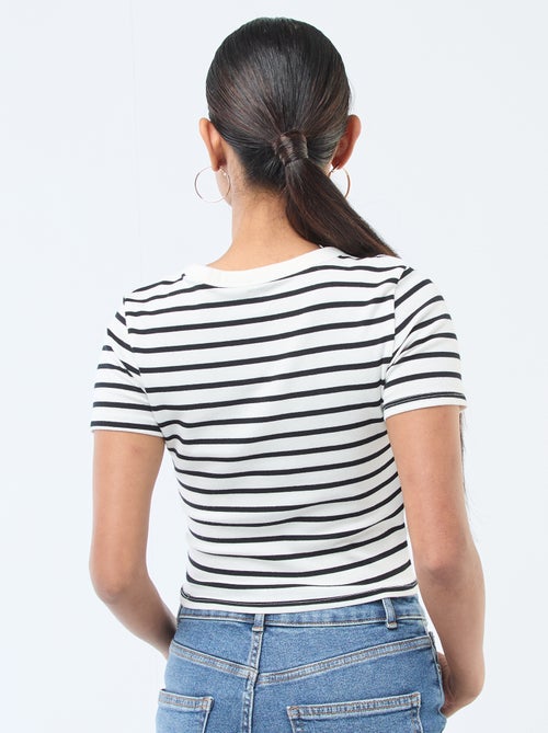 T-shirt met print en korte mouwen met motief - Kiabi