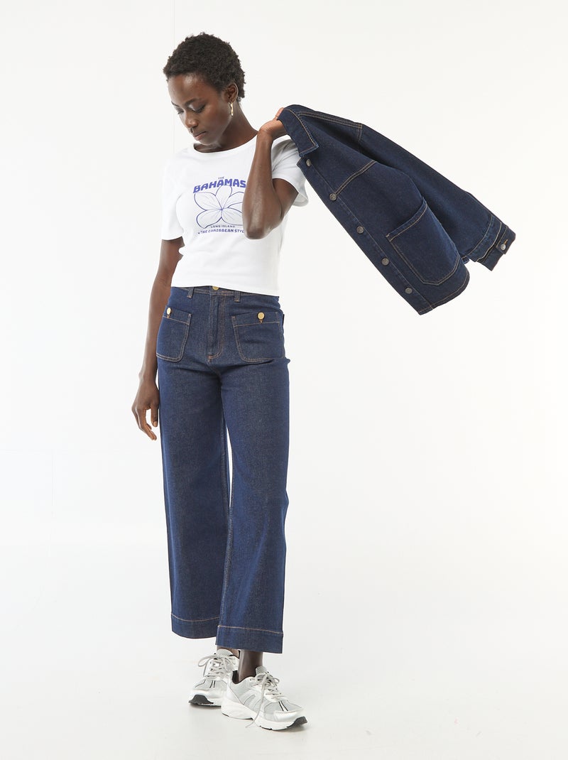 T-shirt met print en korte mouwen met motief Wit - Kiabi