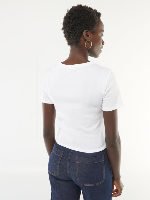 T-shirt met print en korte mouwen met motief - Kiabi