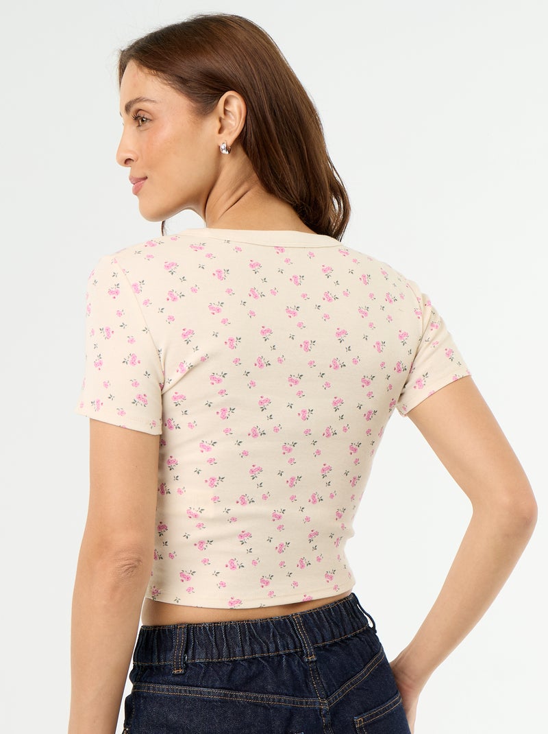 T-shirt met print en korte mouwen met motief Wit - Kiabi