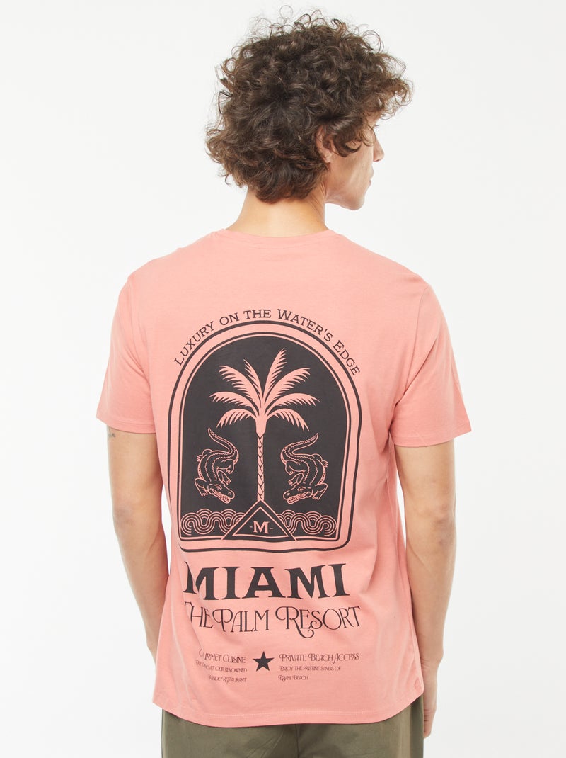 T-shirt met print en korte mouwen Oranje - Kiabi