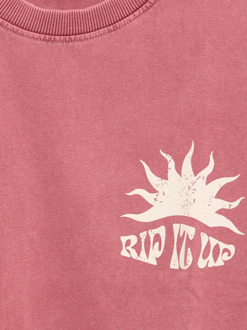 T-shirt met print en korte mouwen Rood - Kiabi