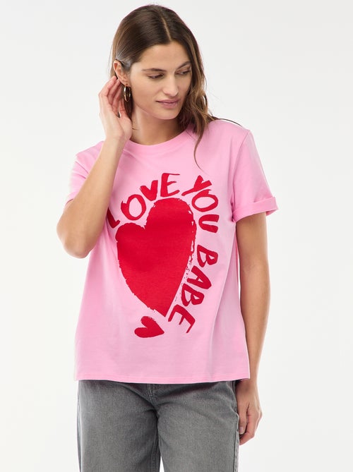 T-shirt met print en korte mouwen - Kiabi