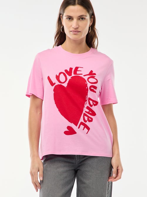 T-shirt met print en korte mouwen - Kiabi