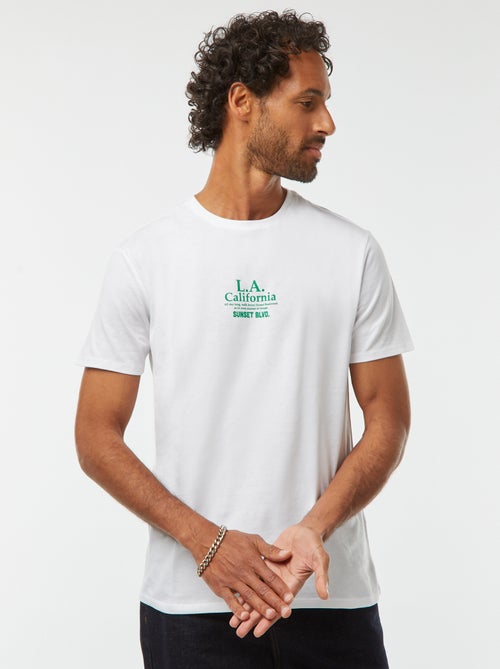 T-shirt met print en korte mouwen - Kiabi