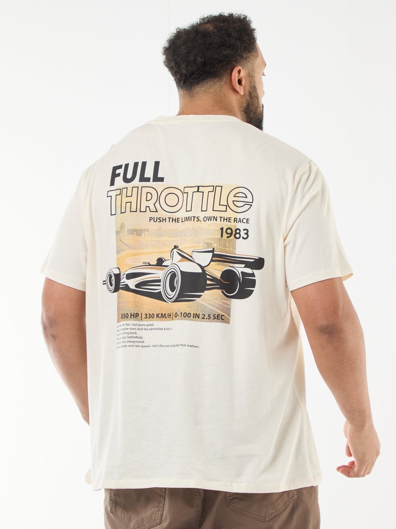 T-shirt met print en korte mouwen Wit - Kiabi