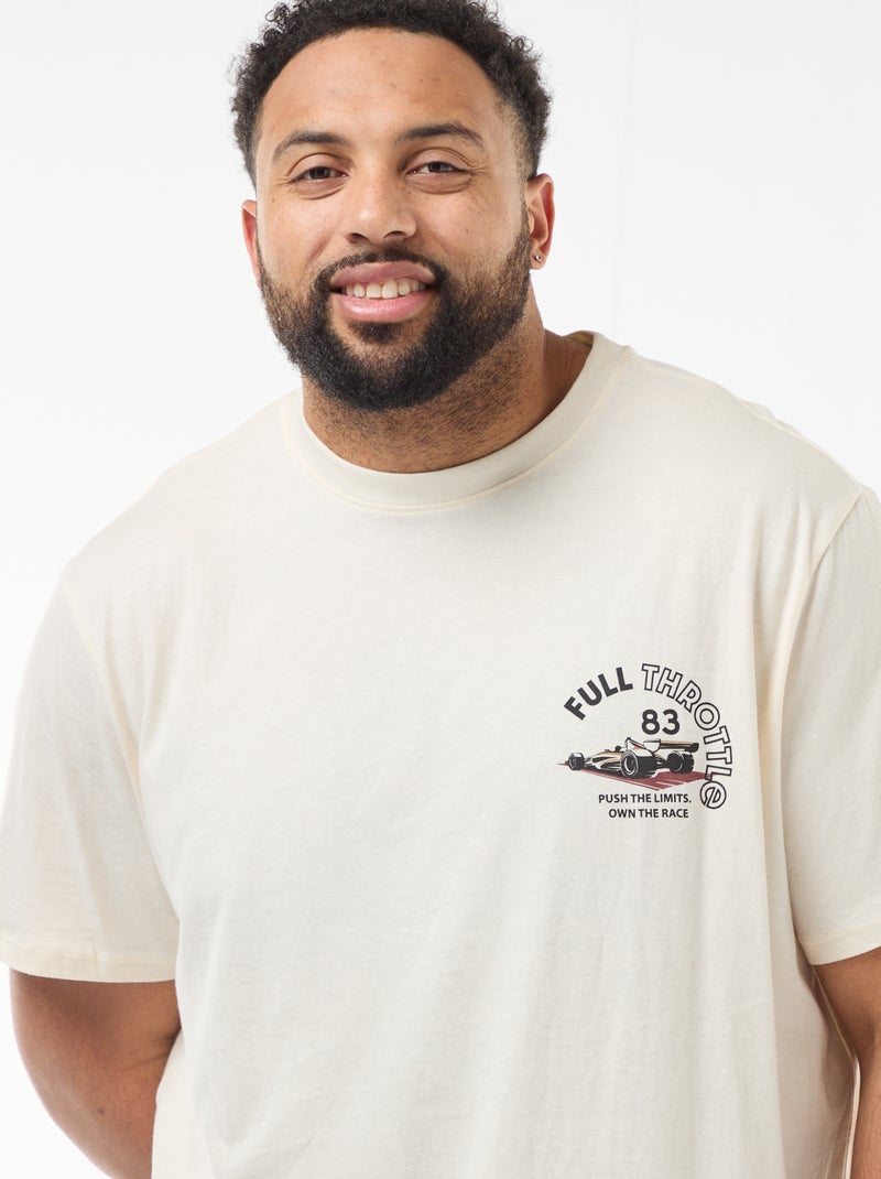 T-shirt met print en korte mouwen Wit - Kiabi