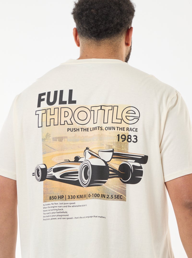 T-shirt met print en korte mouwen Wit - Kiabi