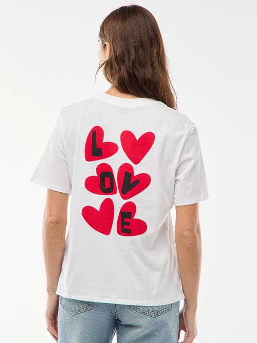 T-shirt met print en korte mouwen - Kiabi