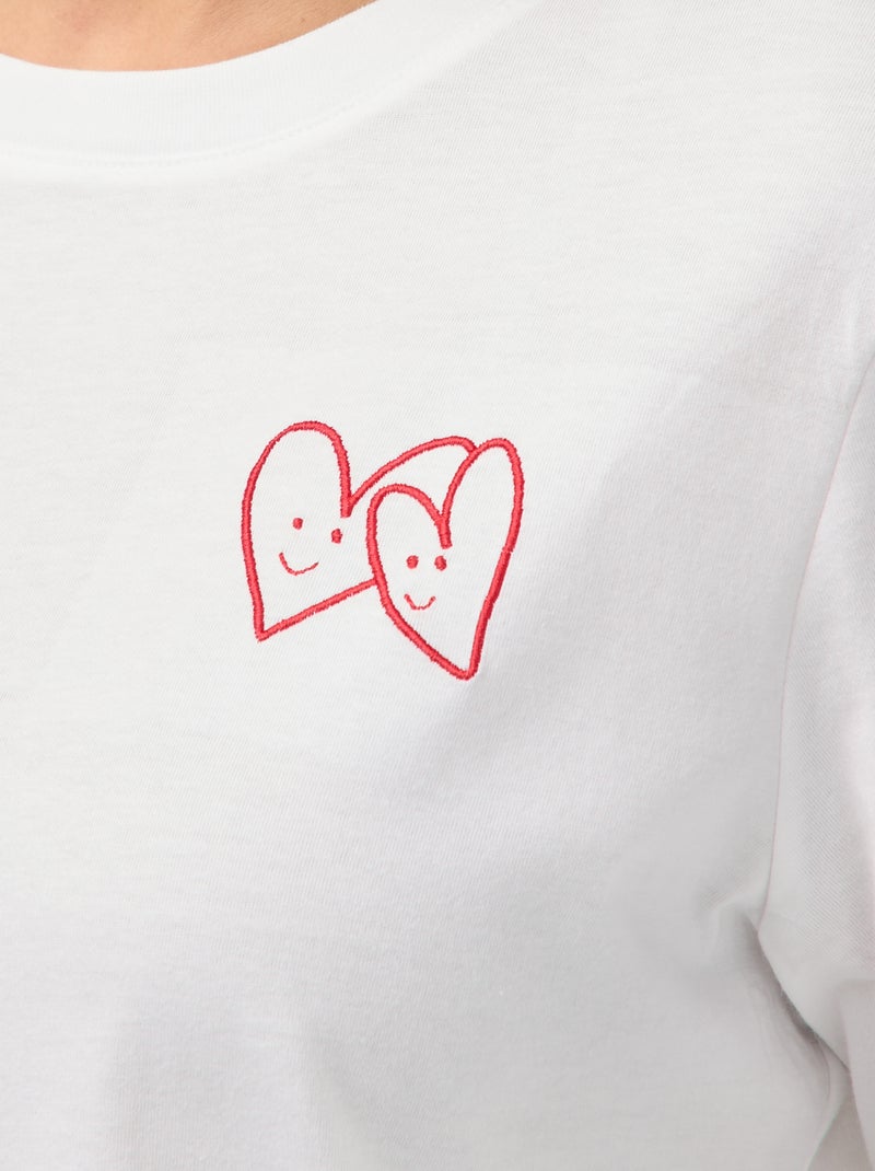 T-shirt met print en korte mouwen Wit - Kiabi