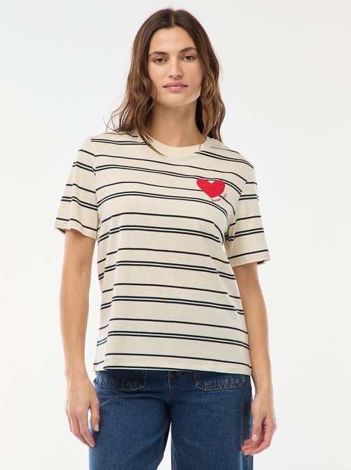 T-shirt met print en korte mouwen - Kiabi