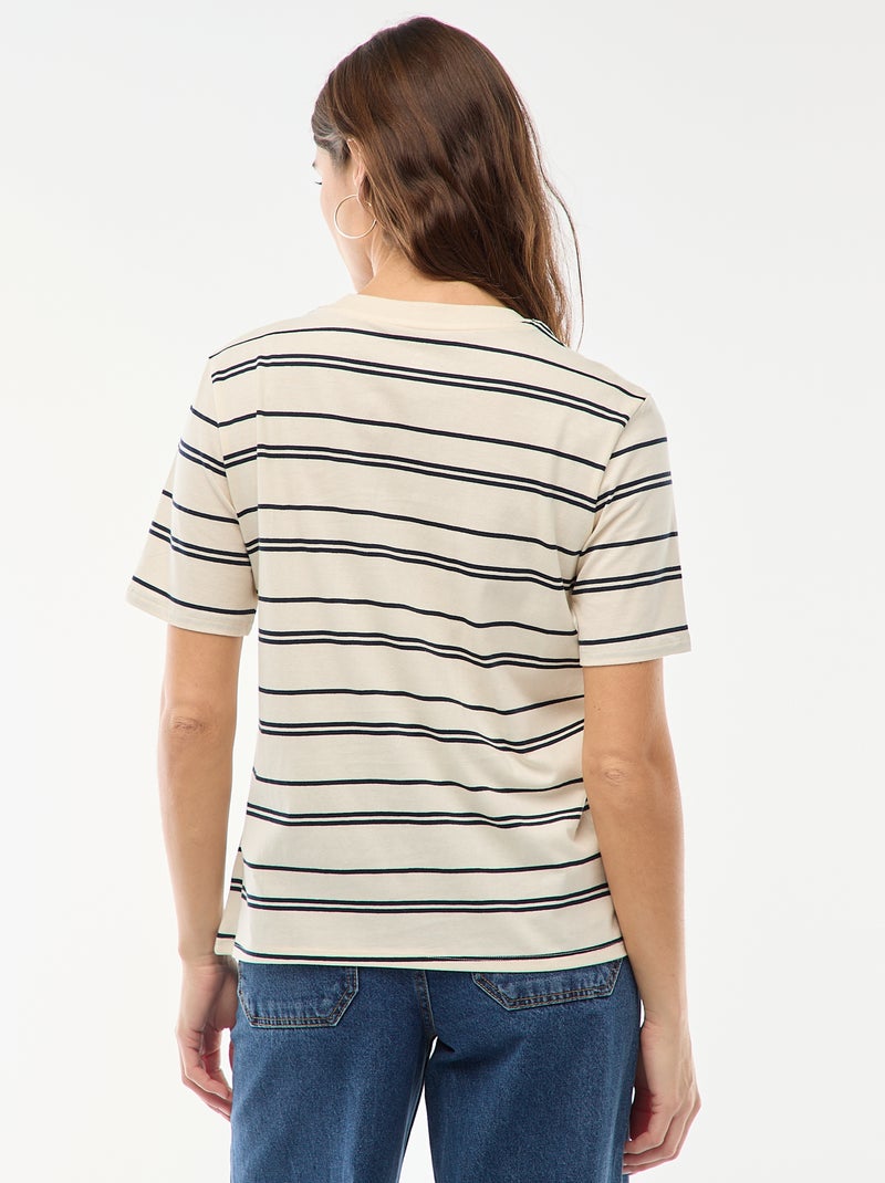 T-shirt met print en korte mouwen Wit - Kiabi