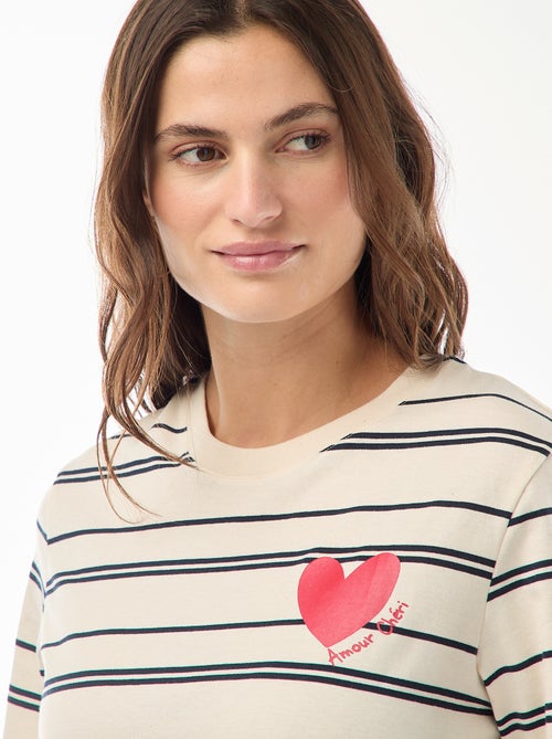 T-shirt met print en korte mouwen - Kiabi