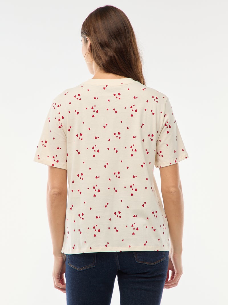 T-shirt met print en korte mouwen Wit - Kiabi