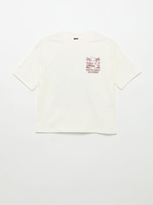 T-shirt met print en korte mouwen - Kiabi