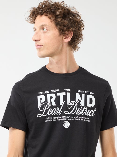 T-shirt met print en korte mouwen - Kiabi