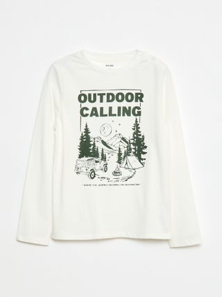 T-shirt met print en lange mouw - So Easy