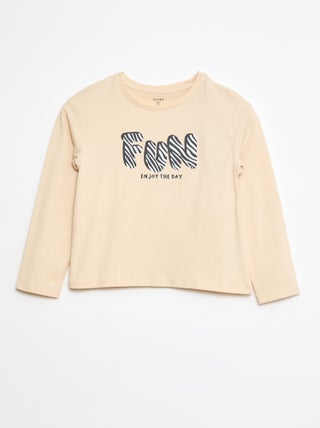 T-shirt met print en lange mouw