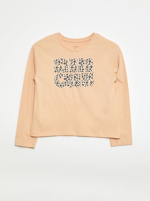 T-shirt met print en lange mouw - Kiabi