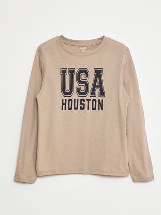 T-shirt met print en lange mouw