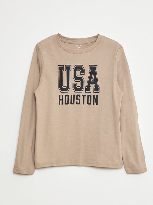 T-shirt met print en lange mouw - Kiabi