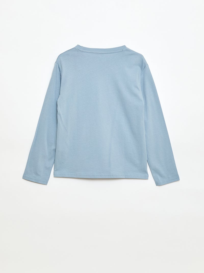 T-shirt met print en lange mouw Biege - Kiabi