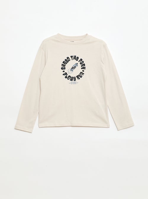 T-shirt met print en lange mouw - Kiabi