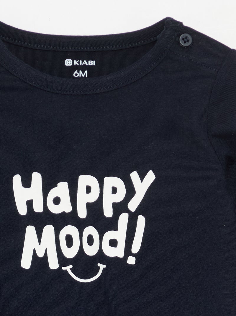T-shirt met print en lange mouw Blauw - Kiabi