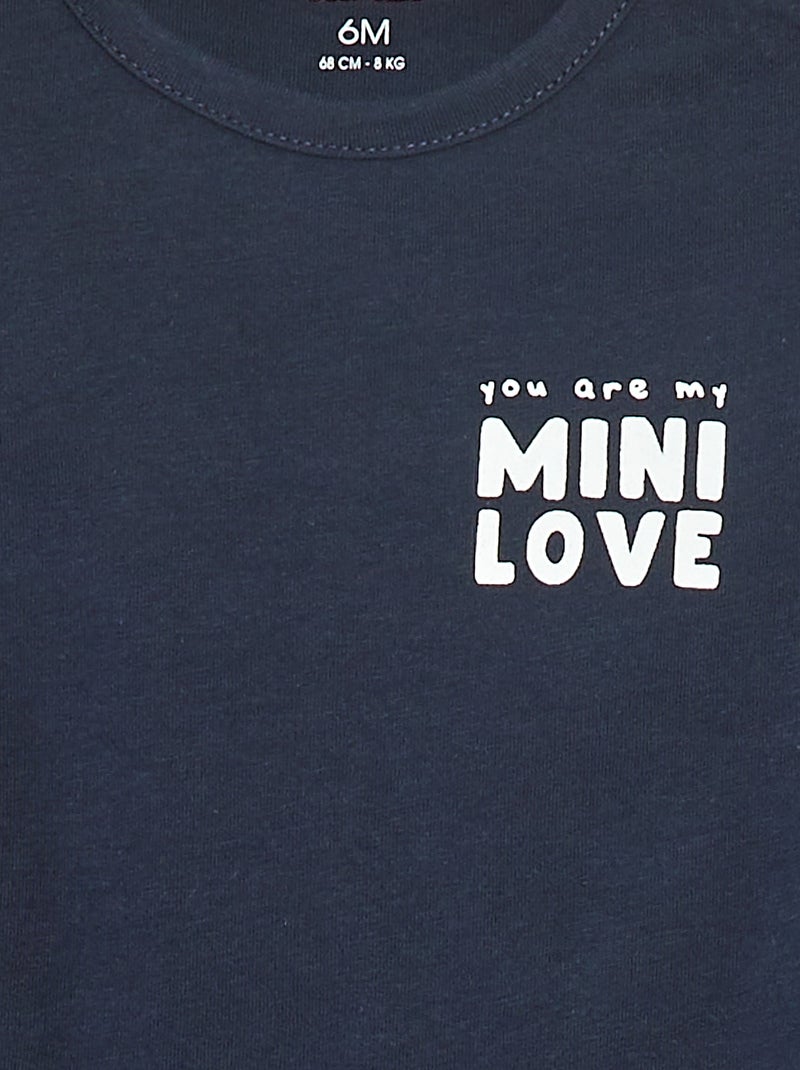 T-shirt met print en lange mouw Blauw - Kiabi