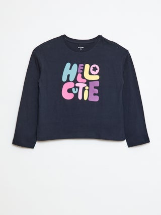 T-shirt met print en lange mouw