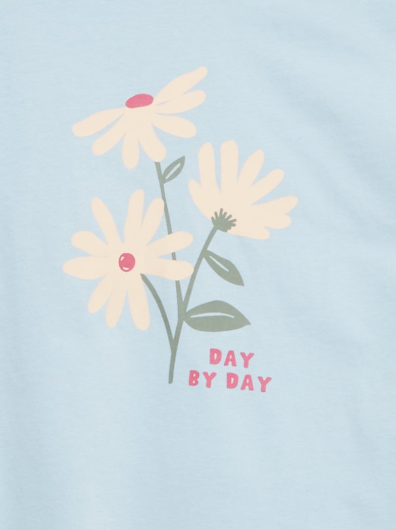 T-shirt met print en lange mouw Blauw - Kiabi