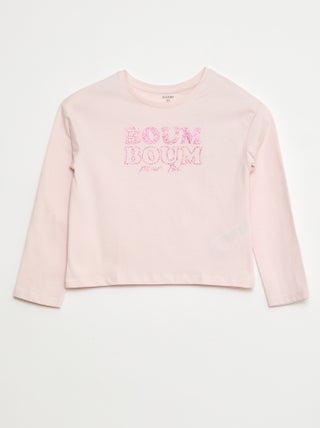 T-shirt met print en lange mouw