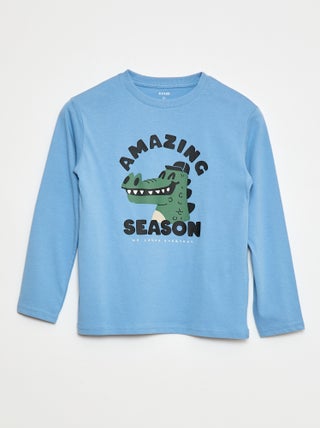 T-shirt met print en lange mouw