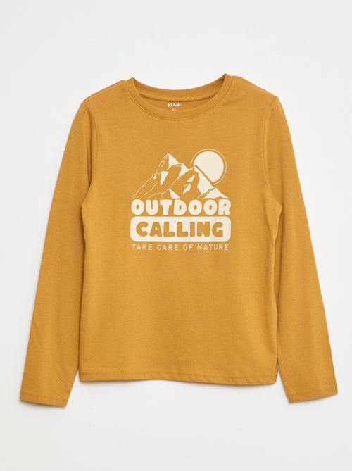 T-shirt met print en lange mouw - Kiabi