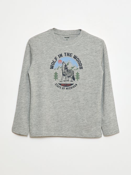 T-shirt met print en lange mouw - Kiabi