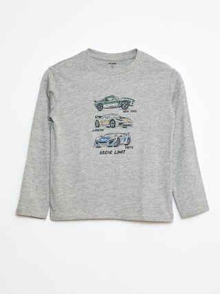 T-shirt met print en lange mouw