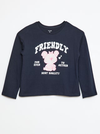 T-shirt met print en lange mouw