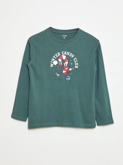 T-shirt met print en lange mouw - Kiabi
