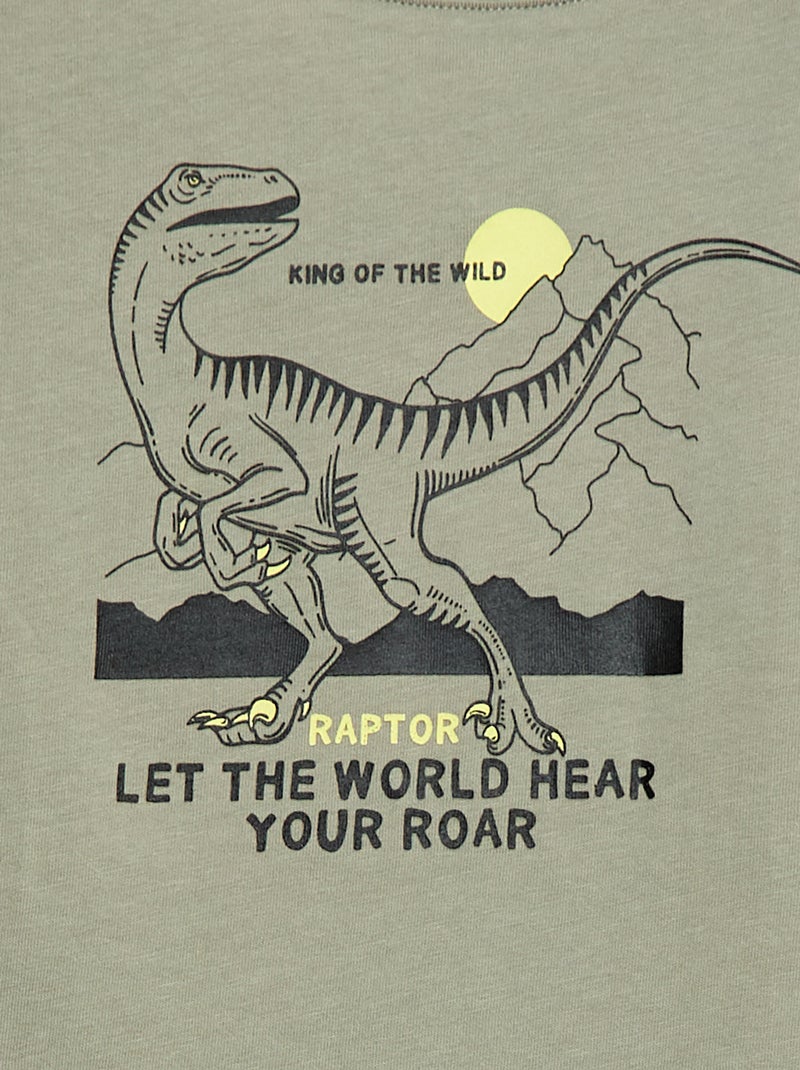 T-shirt met print en lange mouw Groen - Kiabi