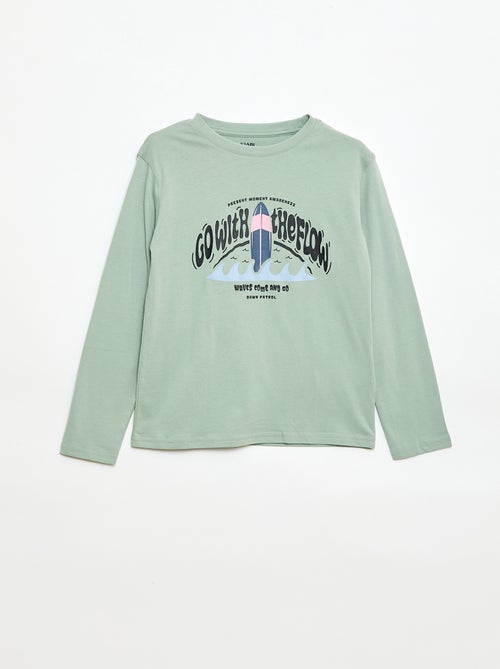 T-shirt met print en lange mouw - Kiabi