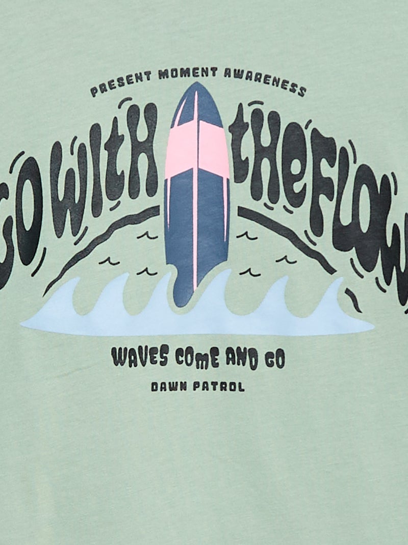 T-shirt met print en lange mouw Groen - Kiabi