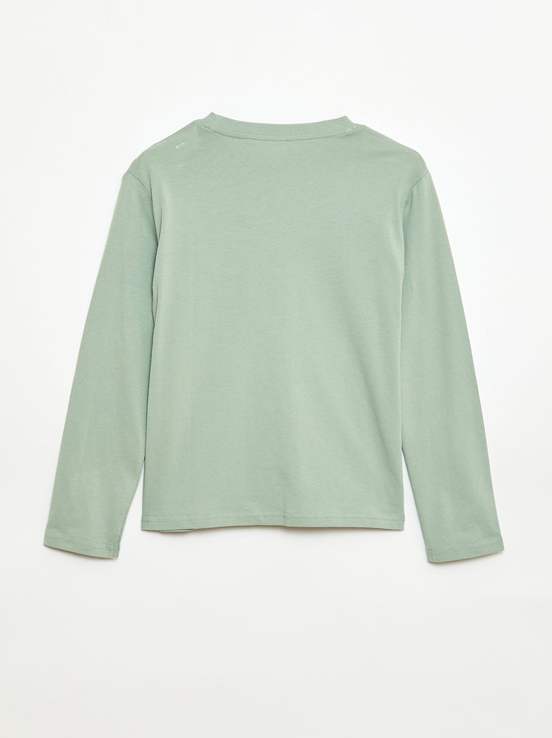 T-shirt met print en lange mouw Groen - Kiabi
